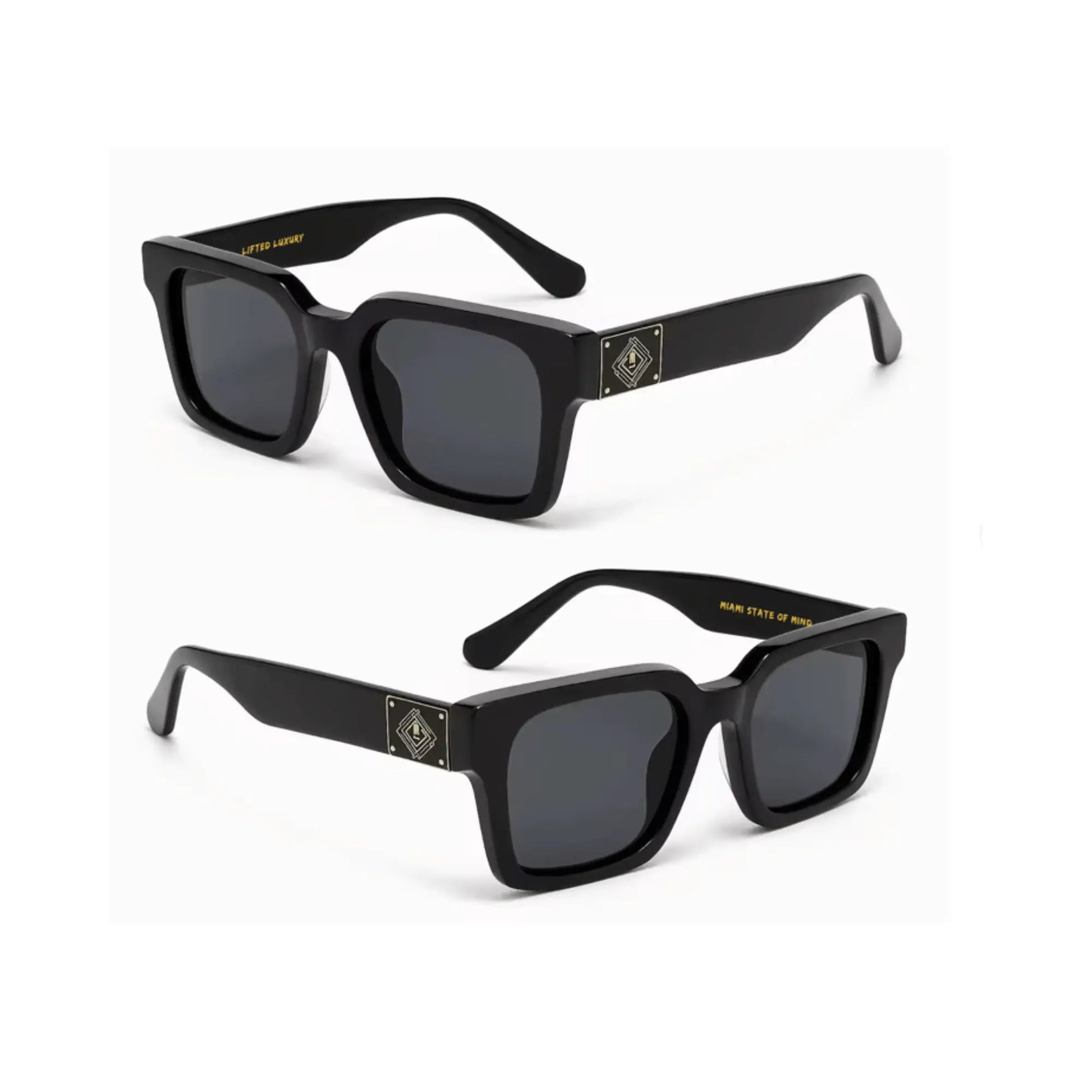 Lifted Luxury “Miami State of Mind” Sunglasses – Black/Gold - Lifted Luxury streetwear